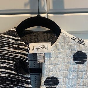 Joseph Ribkoff Monochrome Striped and Dotted Jacket